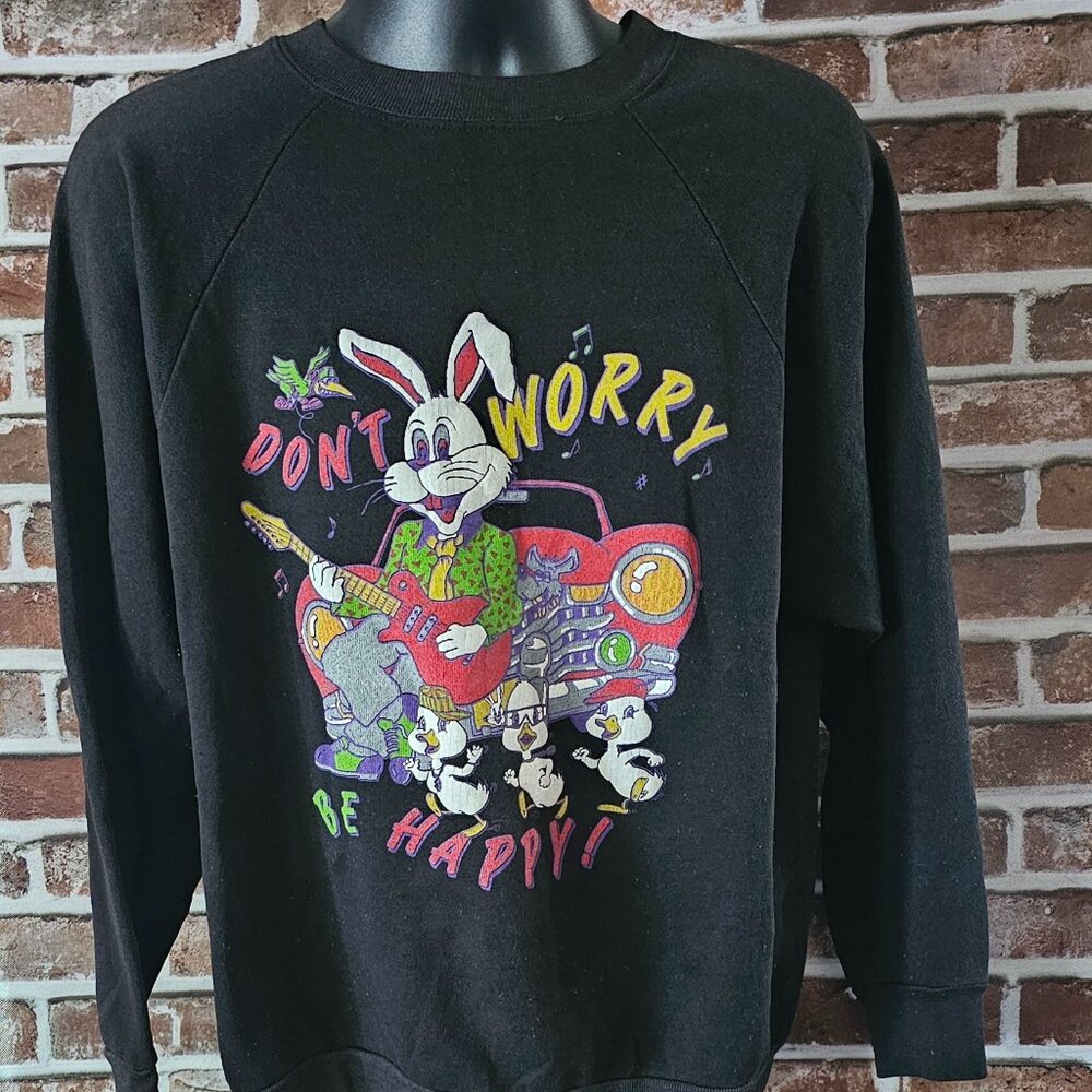 “Don’t Worry, Be Happy!” Crewneck Sweatshirt Size Adult XL